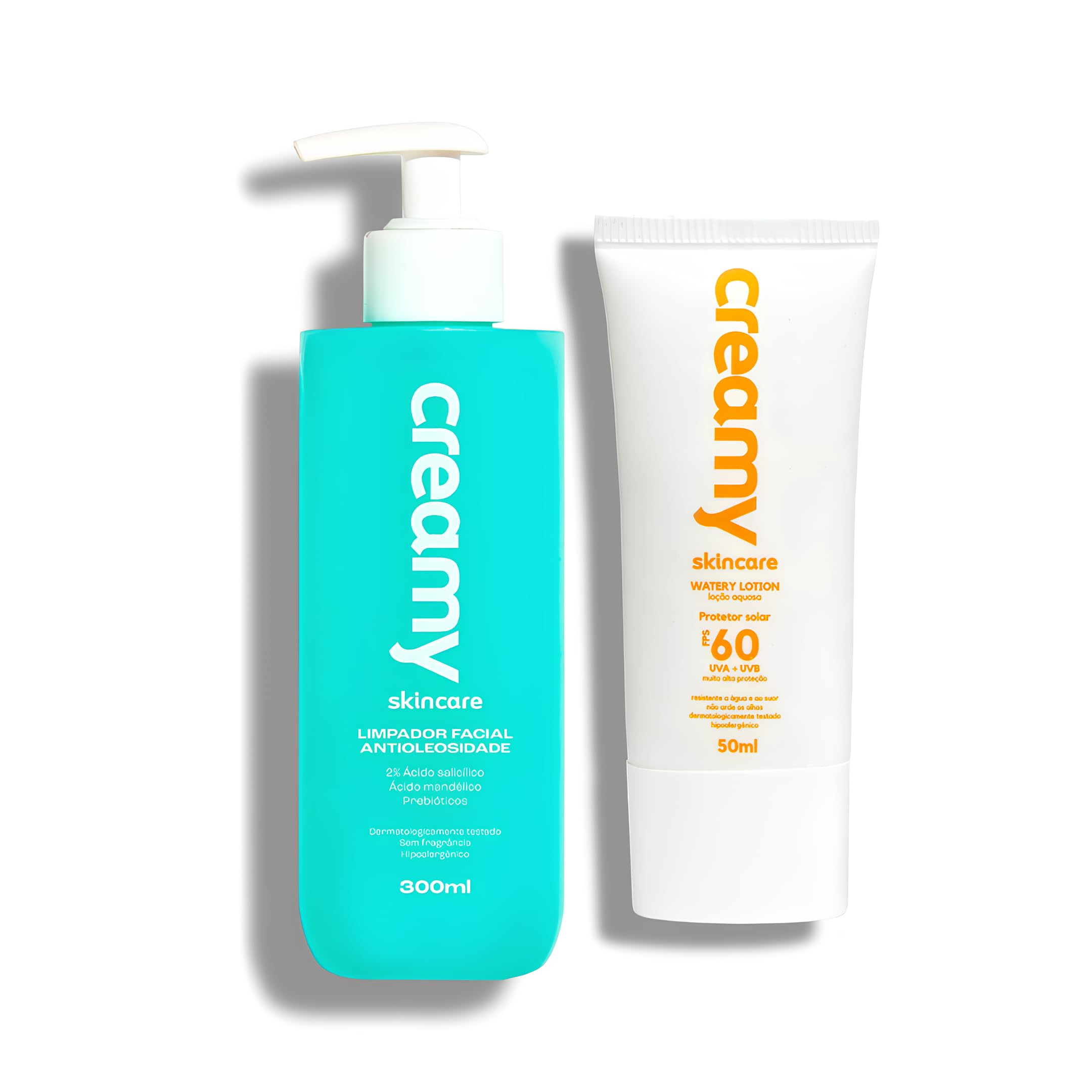 Creamy Kit Limpador Antioleosidade 300ml + Protetor Solar Watery
