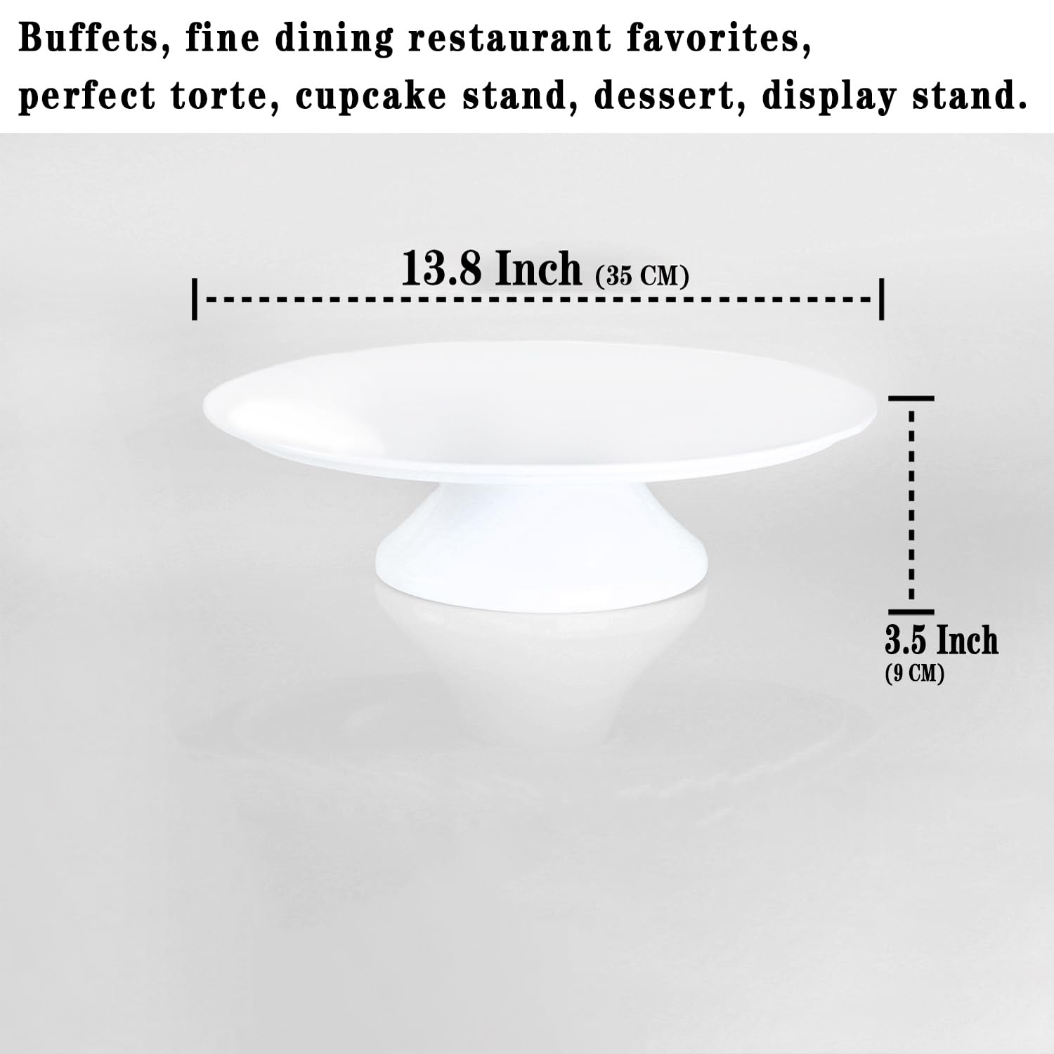 jinsongdafa Porcelain Cake Stand, Round Dessert Stand, Cupcake Stand - Wedding and Birthday Decorating Cake Pedestal Stand - Dessert Display Serving Use at Parties, Restaurants, Birthday 13.8 Inch