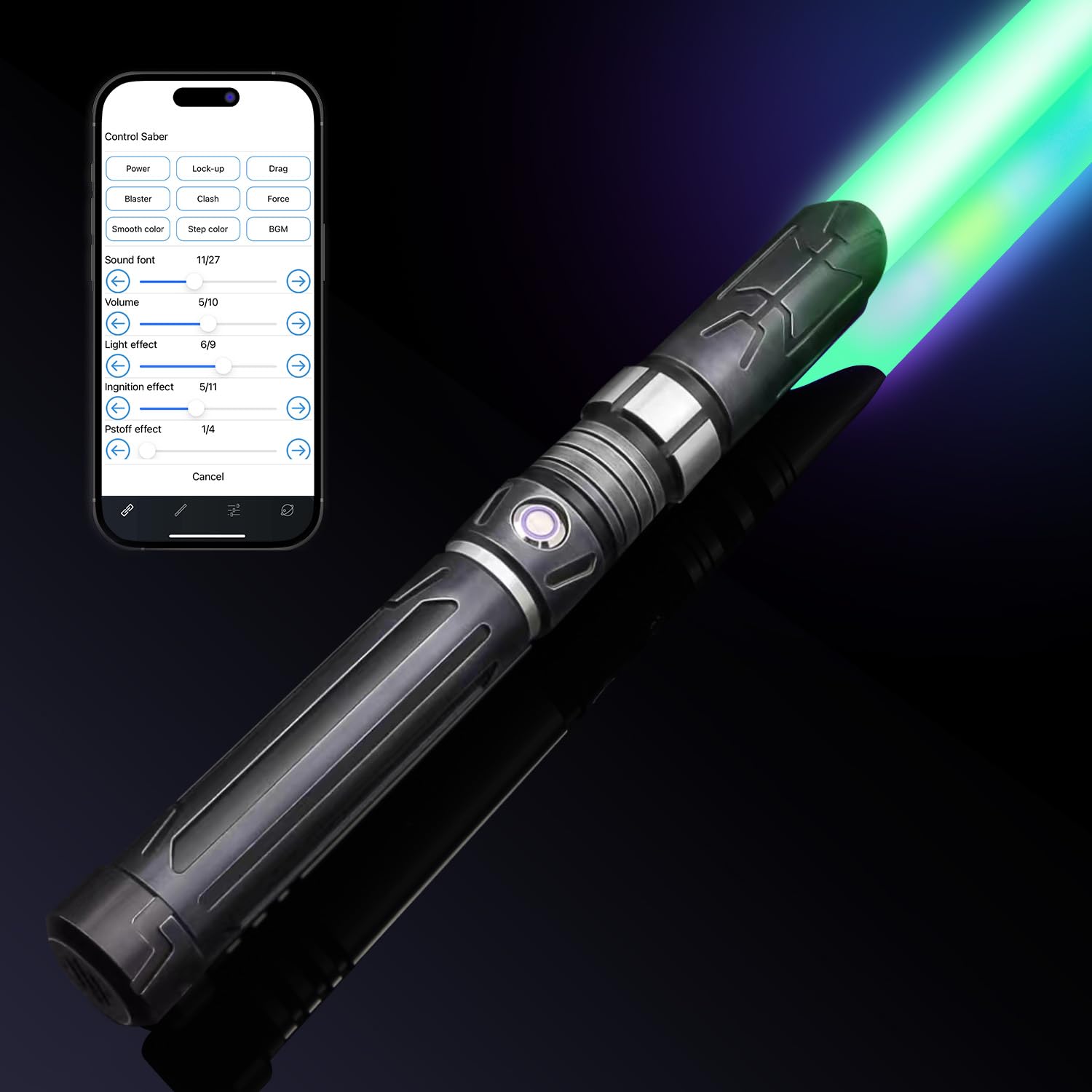 DUPENGDA Pixel Light Saber Metal Hilt APP Motion Control - Heavy Dueling Light Sabers for Adults with 27 Sound Fonts, Infinite Colors Changing, Perfect for Cosplay and Gifting