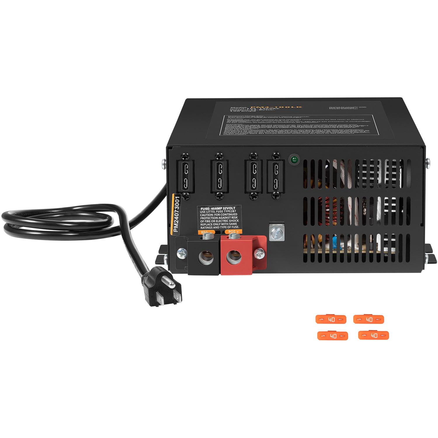 100 Amp RV Power Converter, 110VAC to 12VDC, Lithium Compatible, 100A RV Power Charger with Built-in 3 Stage Smart Battery Charger