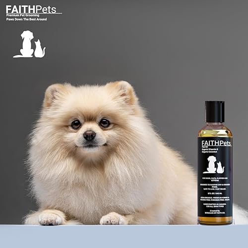 Miniatura 4 de FaithPets - Aceite orgánico para el pelo de patas y perros mezclado a mano, vitamina E y coco, crea una barrera invisible para calmar y proteger las
