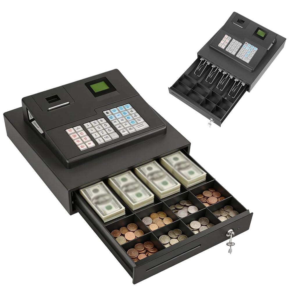 Ghygetrich Cash Register, Cash Till Cash Register Till for Small Business Cash Till for Small Business Electronic Cash Register