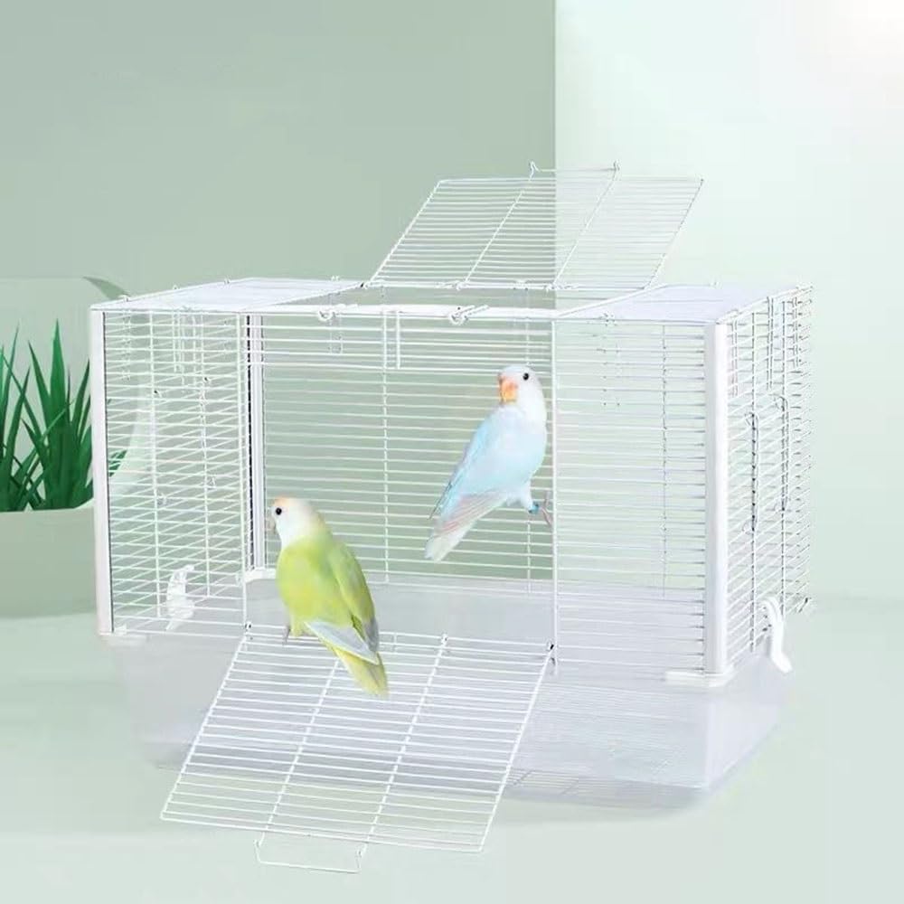 Klatka dla ptaków Duża klatka dla papug, podniesiona rama, zapobiega rozpryskiwaniu, przezroczysty widok, papuga falista Java Sparrow Dom dla zwierząt