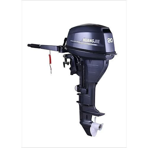 HUANGJIE 20HP Four-Stroke Outboard Motor, Marine Boat Engine, Navy Blue