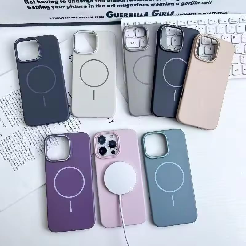 Image of Magnetic Case for iPhone 13 Case Slim Soft Silicone Bumper Shockproof Back Cover Phone Case for iPhone 13 (Black)