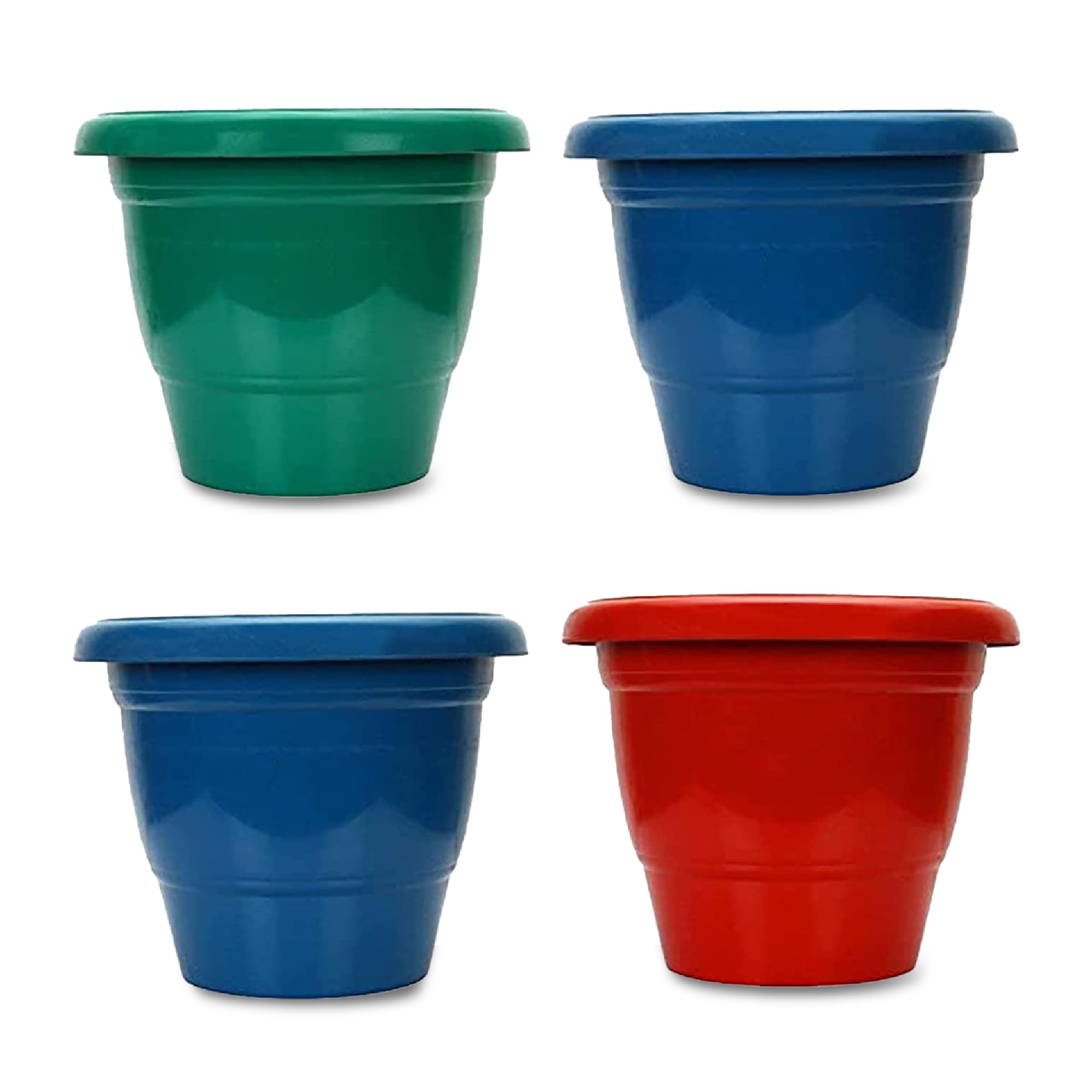 Kraft Seeds by 10CLUB Plastic Flower Pots - 4 Pcs (12 Inch, Multicolor) | Flower Pots for Home Balcony and Terrace Gardens | Durable Planting Pots for Home Plants | UV Treated Planters (B086ZDGDTJ) Amazon Price History, Amazon Price Tracker