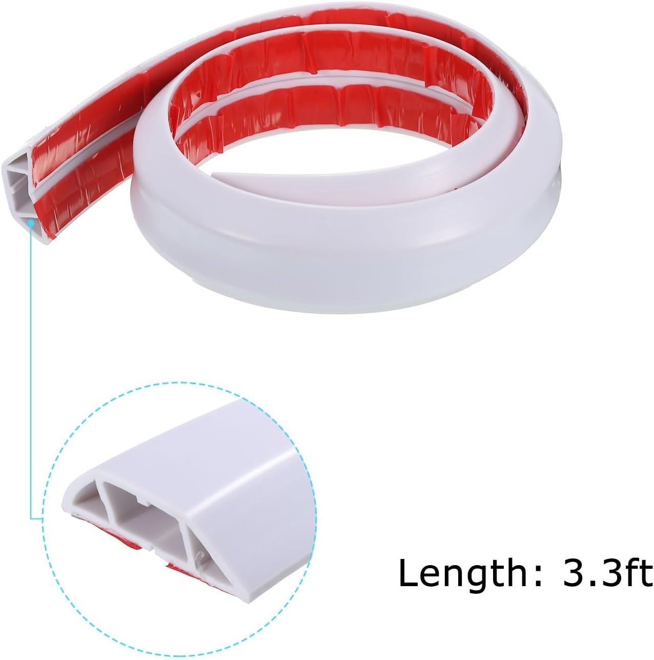 2m Floor Cord Cover Protector Overfloor Cord Protector Cable Cord Extension Protect Wires(Grey)
