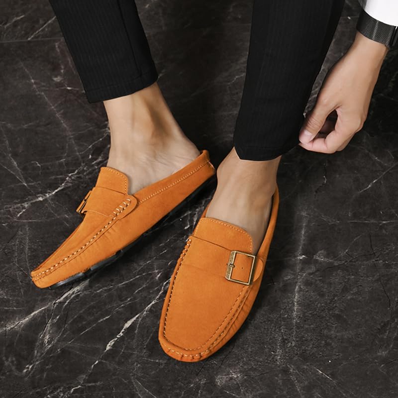 ELIOGN Męskie skórzane buty wsuwane – wygodne wsuwane buty biznesowe na co