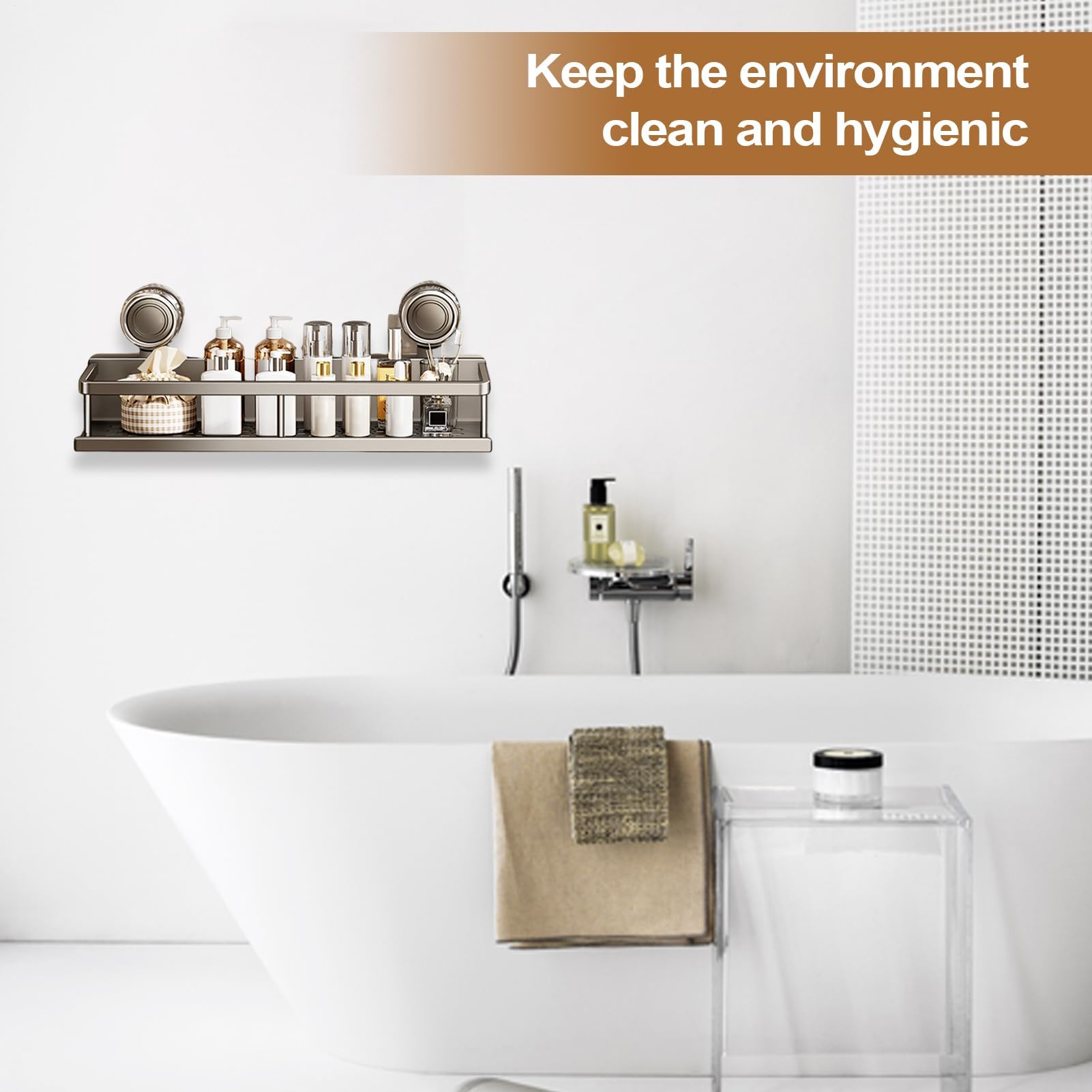 Wandregal - Platzsparendes Regal für Küche Bad & Wohnzimmer - Keine Regale - Ideal für Gewürze & Shampooflaschen - Modernes Design
