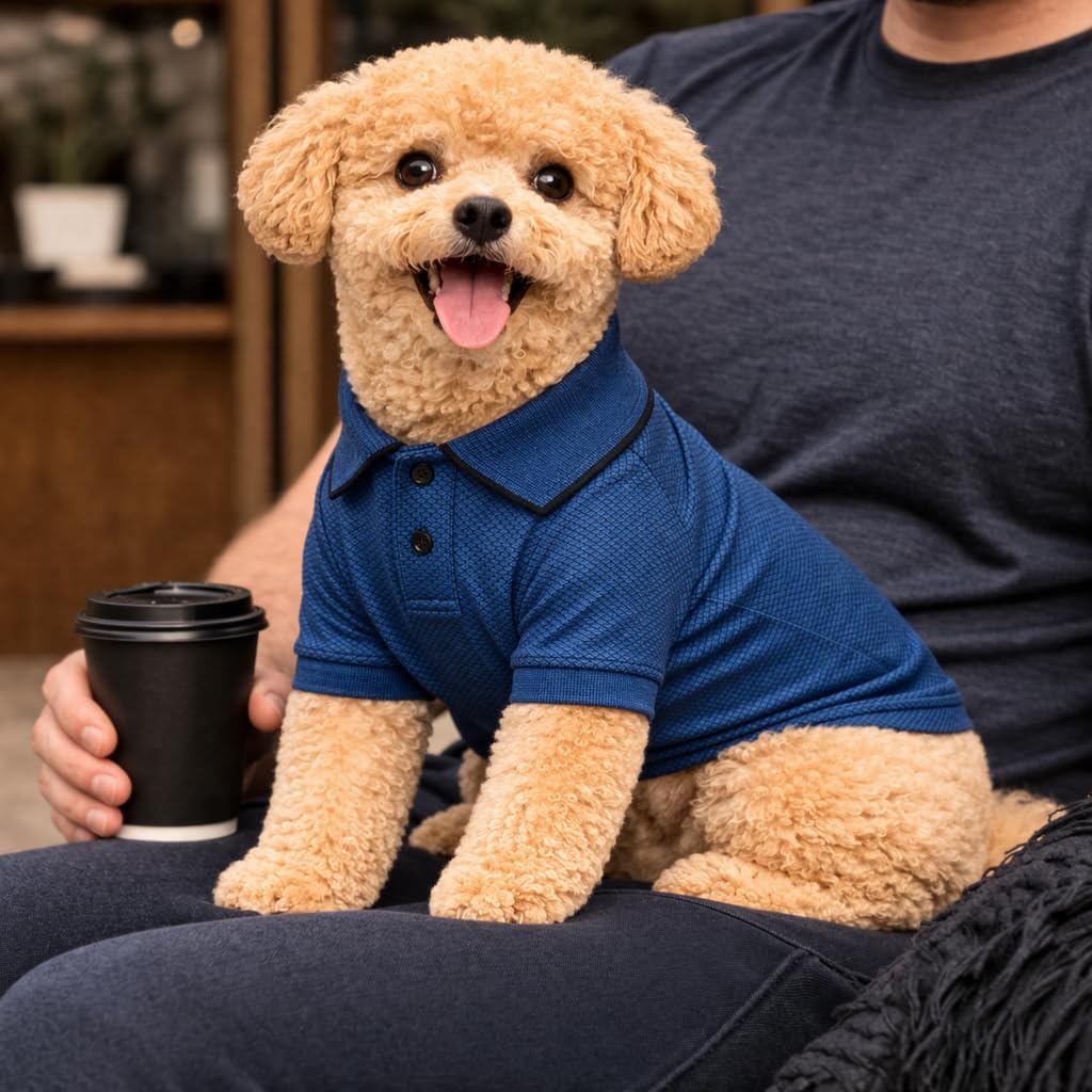 Pet Life ® Active Fur-Flexed Relax-Stretch and Quick Dry Breathable Fitness Polo Dog T-Shirt Performance Dog Clothes