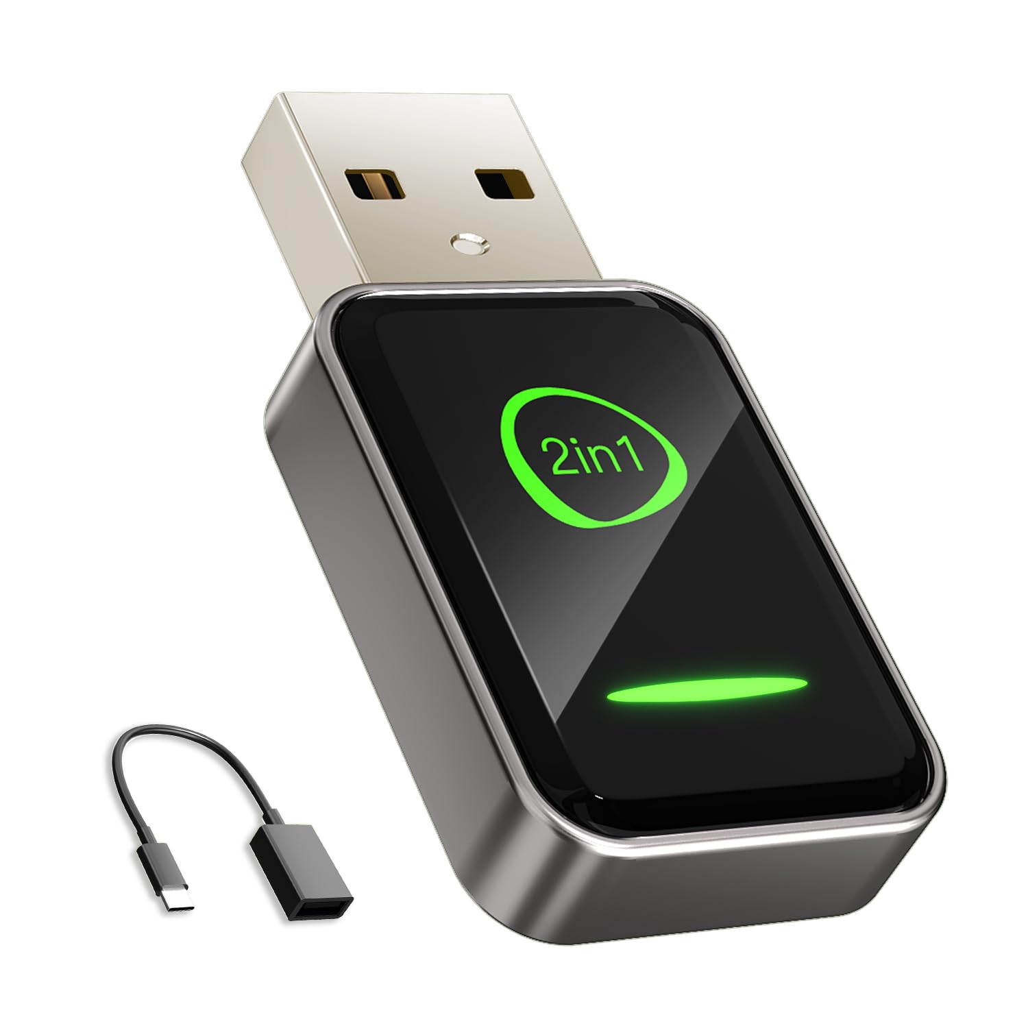 Bezprzewodowy adapter CarPlay z 2025 r., mini konstrukcja USB do samochodów z wbudowanym przewodowym Apple CarPlay, 2 w 1, Plug and Play, łatwe w użyciu, szybkie stabilne połączenie, gra samochodowa