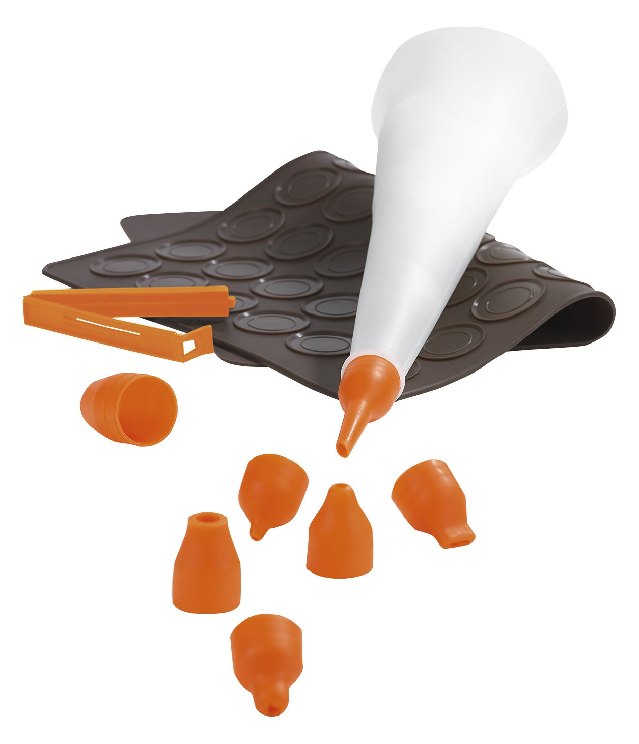 Kit macaron maxxcuisine 11 pièces avec plaque silicone et poche douille