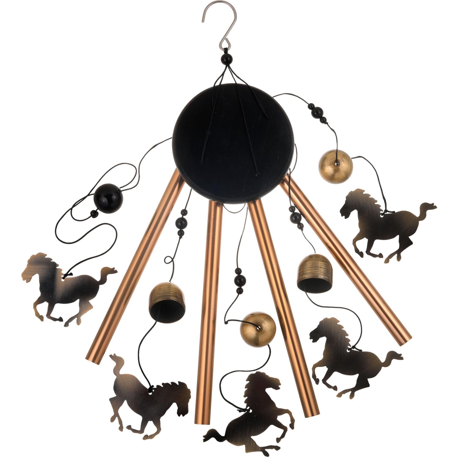 KITANDOVE Hängendes Pferde-Windspiel Aus Eisen - Garten-Deko Für Terrasse & Hof