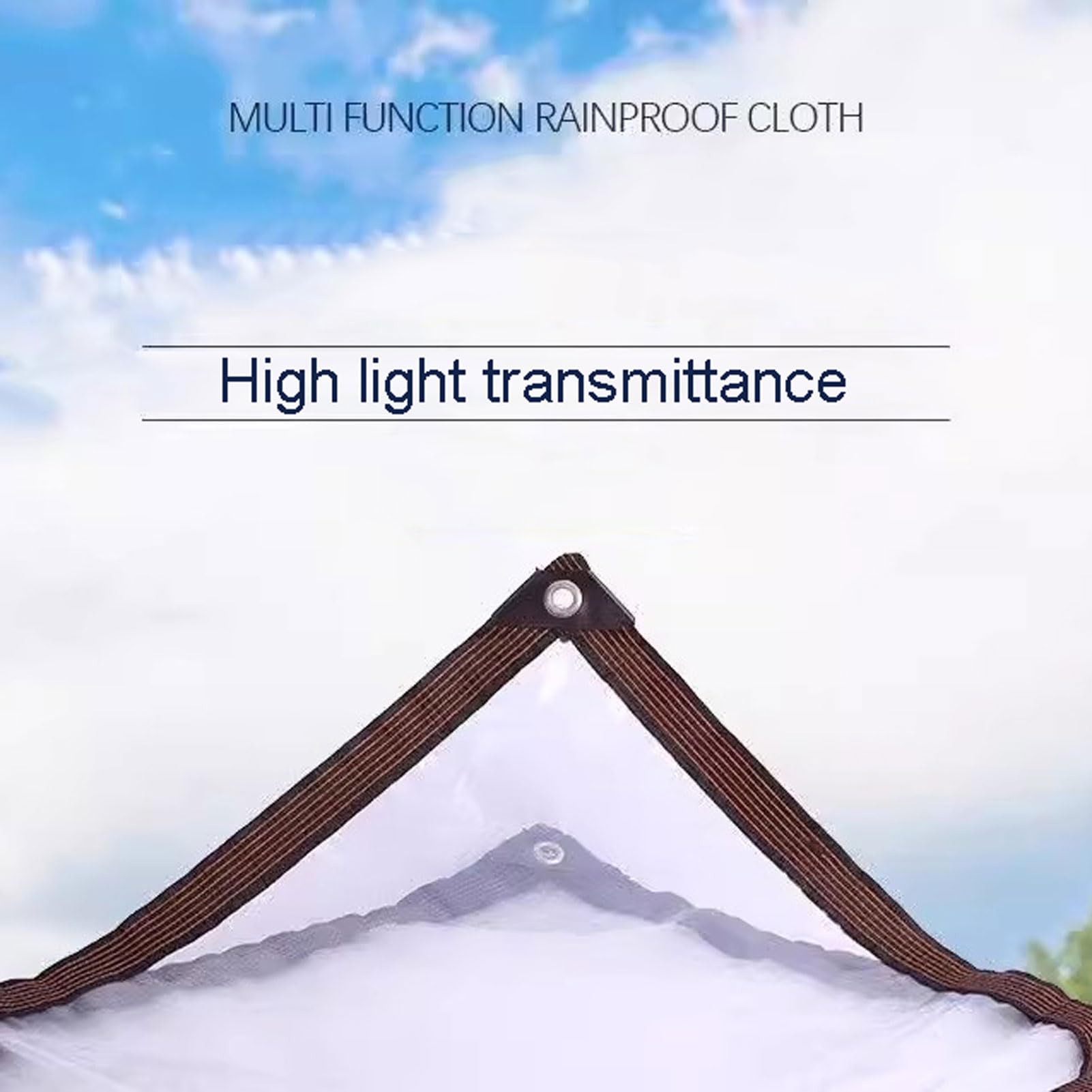 Bâche transparente imperméable, robuste, 9 x 11 m, pliable avec œillets, bâche polyvalente en plastique pour serre, jardin, terrasse, protection extérieure
