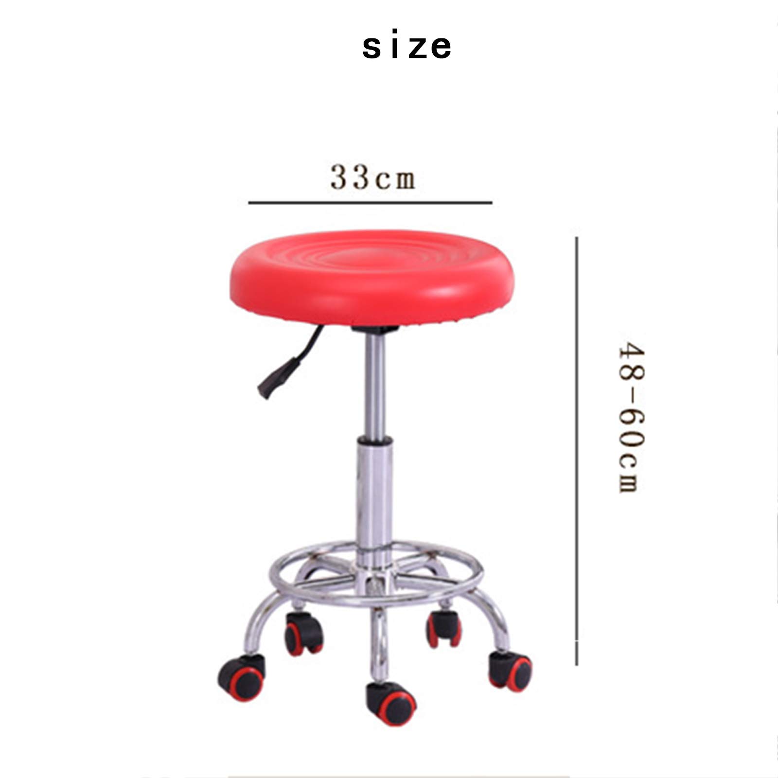 Warooma Altezza Regolabile dello Sgabello Girevole con Ruote,Sgabello Rotondo Idraulico,Adatto per Massaggi in Salone Spa,ECC.,CARICO 100 kg,Multicolore Opzionale