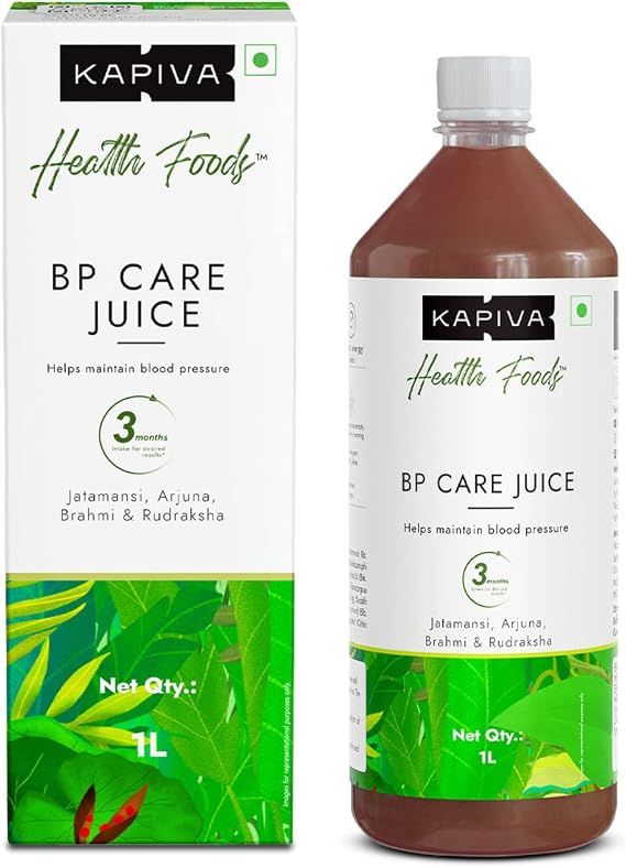 Kapiva BP Care Juice - 100% Ayurvedic Juice for Controlling Blood Pressure & Cholesterol Level | Arjuna, Shankhpushpi & 8 Other Herbs 1 Litre