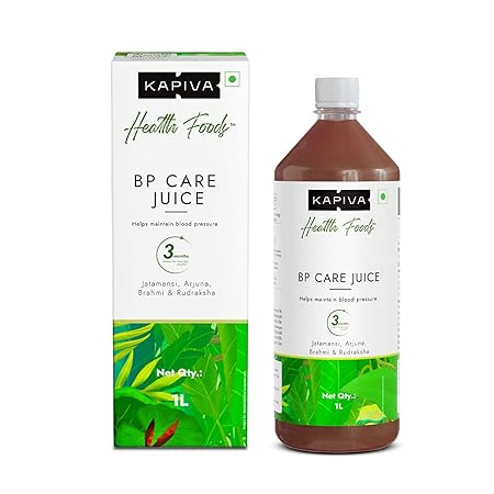 Kapiva BP Care Juice - 100% Ayurvedic Juice for Controlling Blood Pressure & Cholesterol Level | Arjuna, Shankhpushpi & 8 Other Herbs - 1 Litre
