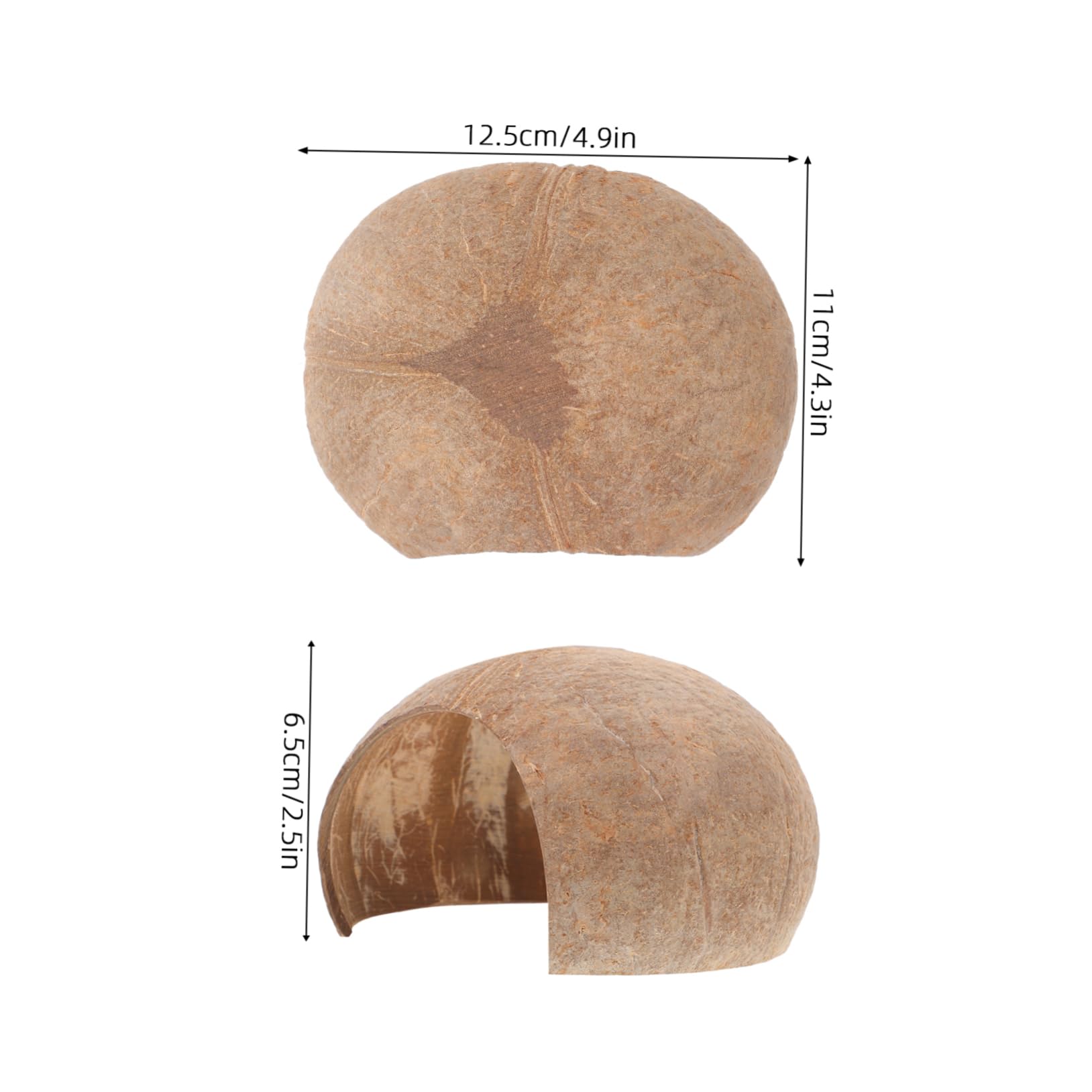 Hohopeti 2Pcs Coconut Shell Habitat for Fish Tank Turtle and Reptile Hiding Place Elegant Aquarium Decor for Enhanced Breeding Durable Water Resistant Design for Snails