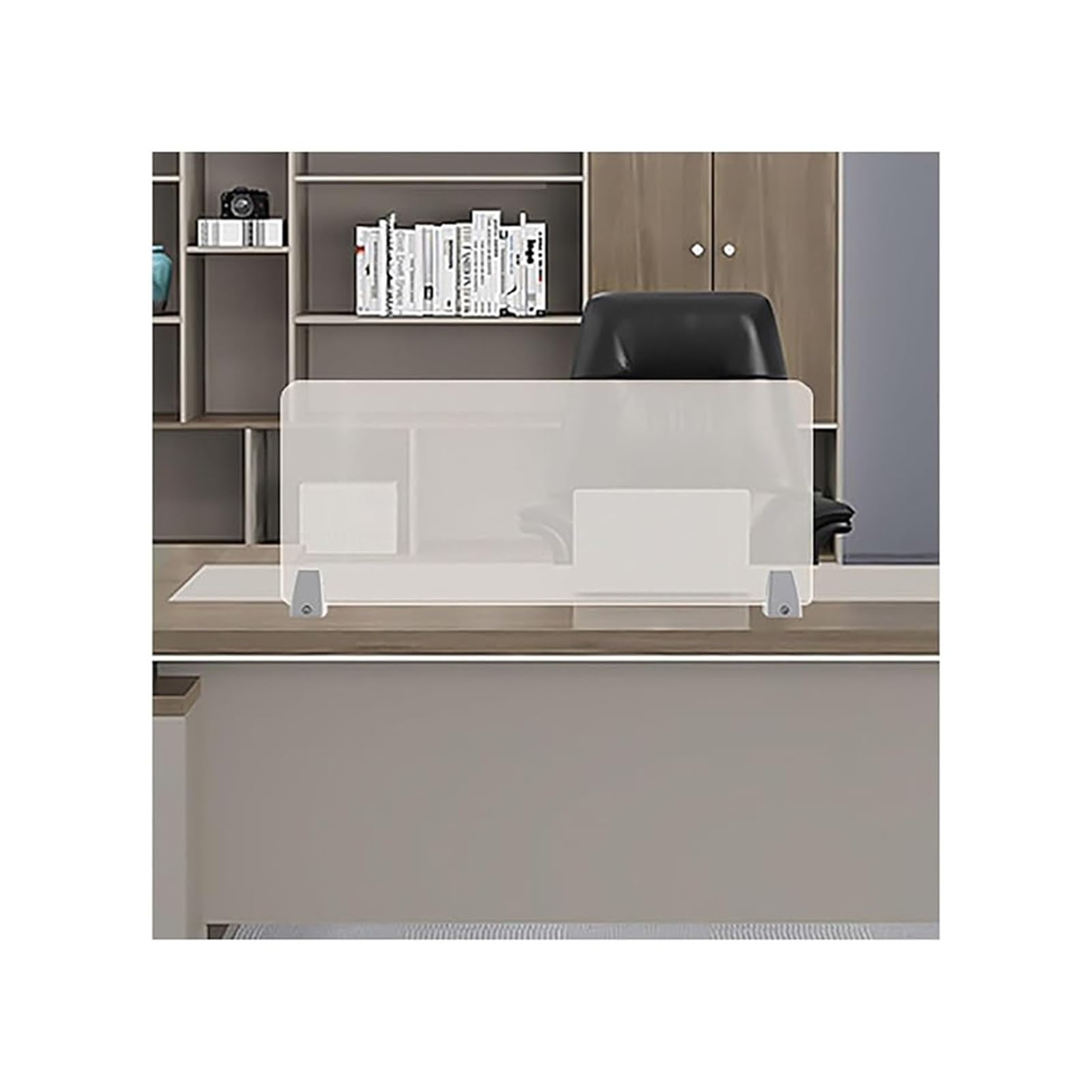 GJZQDKX Acrylic Desk Divider Guard with Clamp on Privacy Panel for Table Top Workstation Waterproof Desk Partition (80x30cm/31.5x11.8inch)