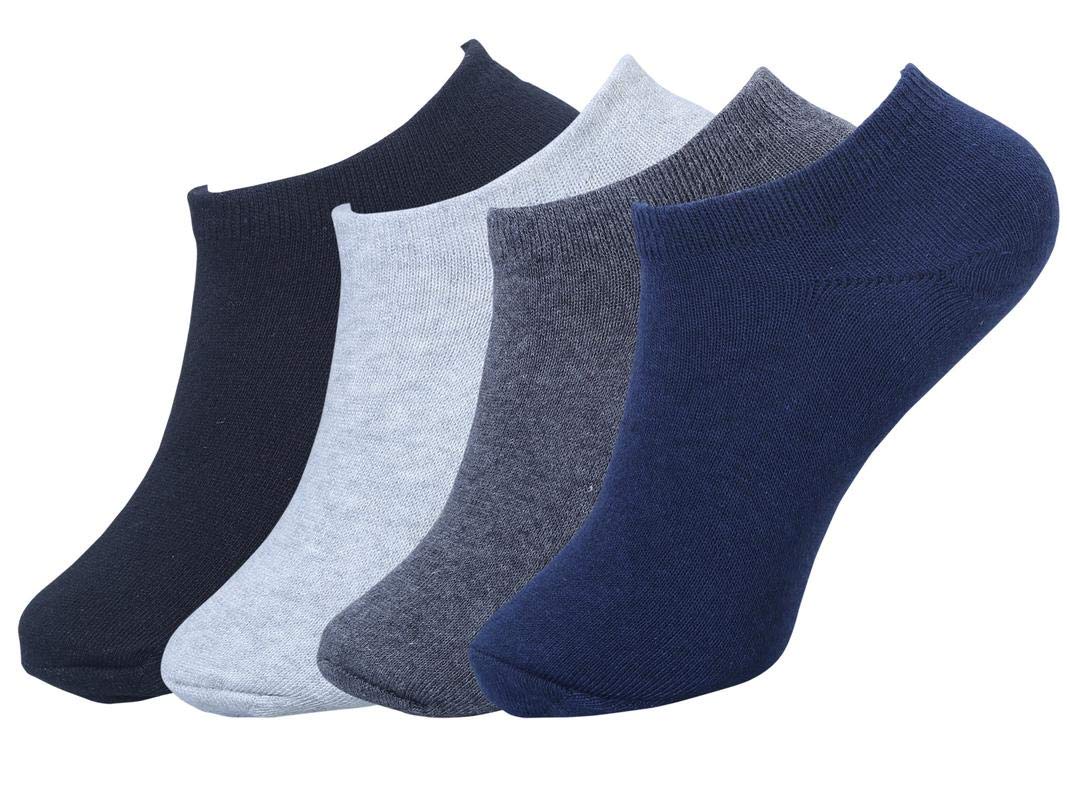 FABdonMen's & Women Solid Cotton Low Cut Loafer Socks (Multi-Coloured) Pack Of 4 Pair
