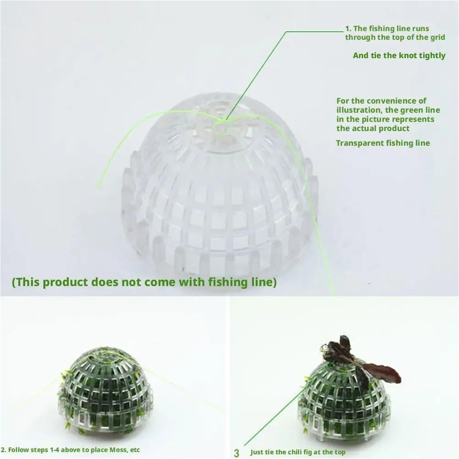 Acuario Decoración Plantas Bio Moss Ball Holder para Acuario | Accesorios de filtro de decoración for pecera, casa de camarones rojos cristalinos, for acuario(5PCS)