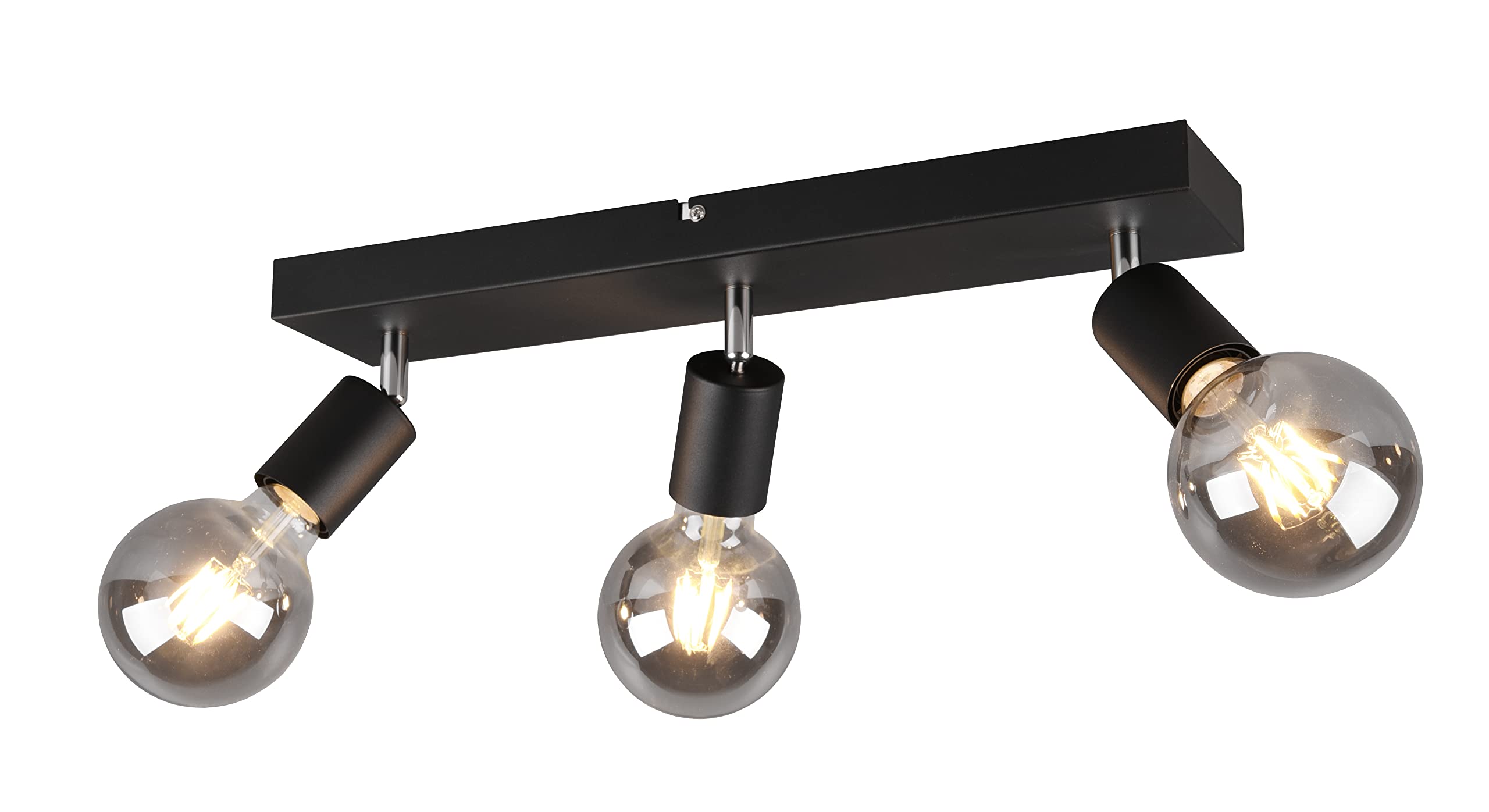 Reality Leuchten Spotbalken Vannes R80183032, metal negro mate, exclusivo 3 unidades E27