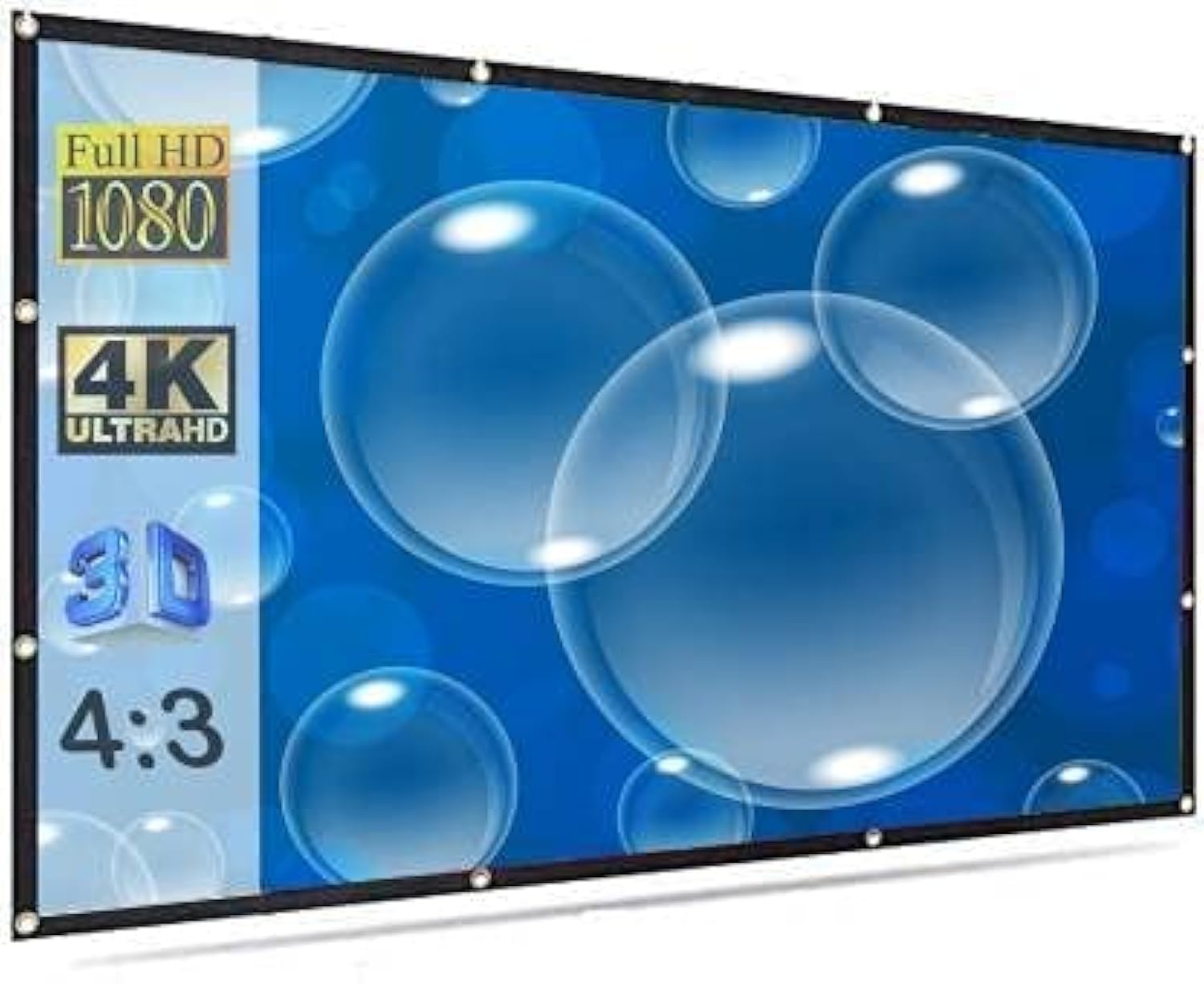 Savsol 2023 Upgraded Projector Screen, Eyelet Screen (6 ft. (W) x 4 ft. (H) - 84" Inch) Diagonal Anti-Crease Projection Screen for Home Theater 4:03 Aspect Ratio-image-38