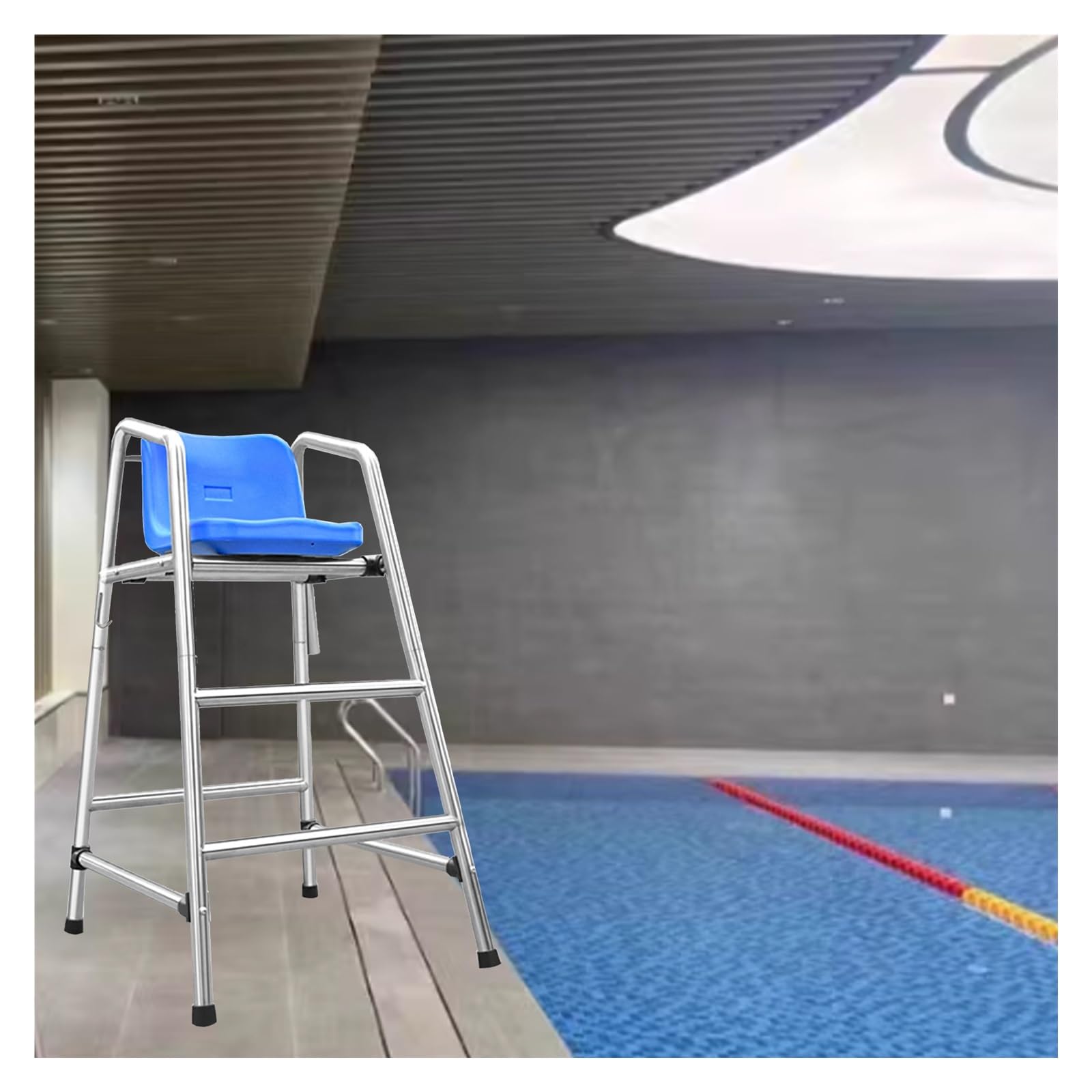 Chaise de sauvetage robuste en acier inoxydable amovible pour piscine