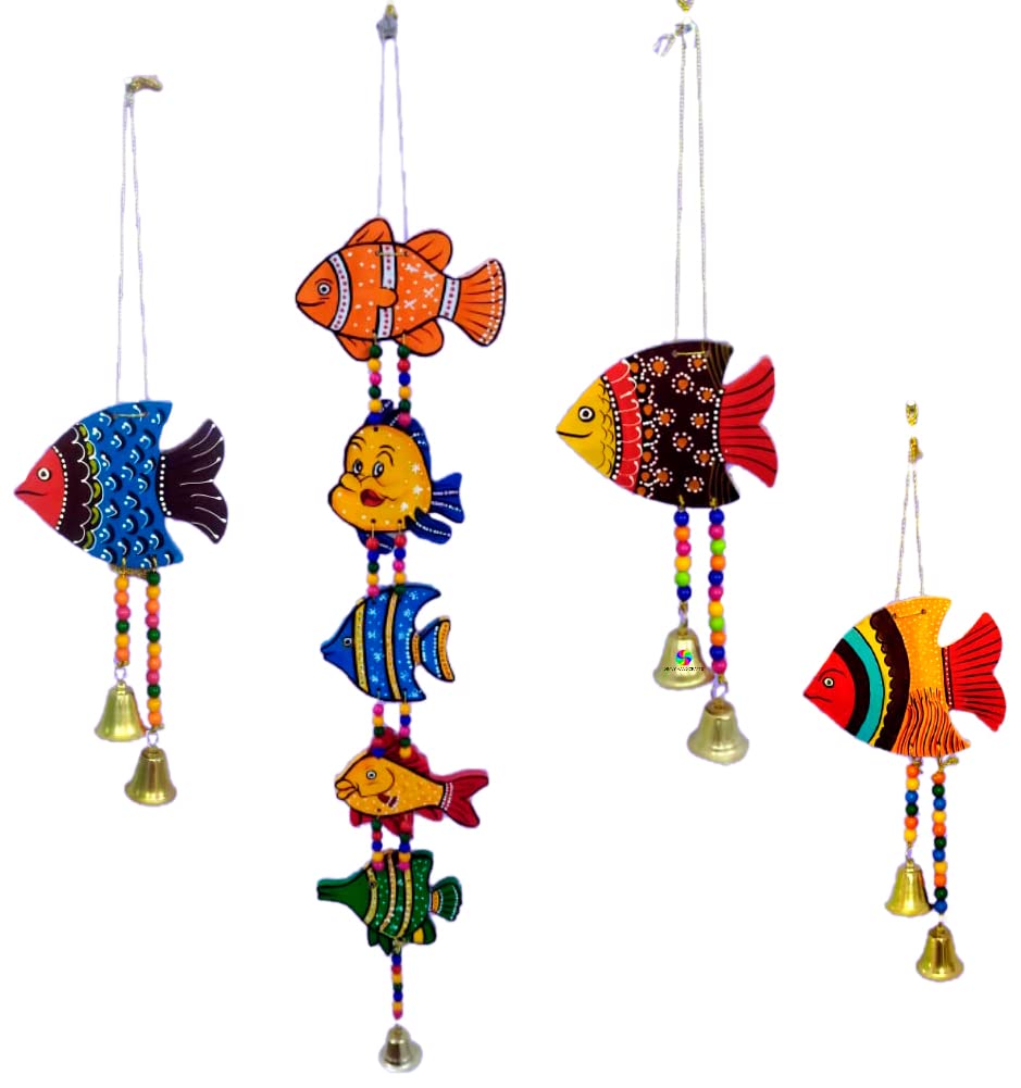DRAVY HANDICRAFTS Hanging Fish Main Door Latkan Toran for Pooja Garden Decorative Wall Hanging Balcony Decoration Hanging Decorative Items for Room Wall Décor Decorative for Home (Multicolour 11) (B09JM7B84W) Amazon Price History, Amazon Price Tracker