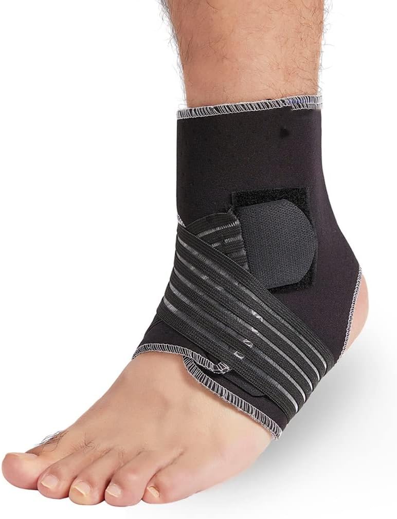 Sports Safety Ankle Support Pad Protection Compression Brace Elastic Bandage Guard Foot Straps Wrap