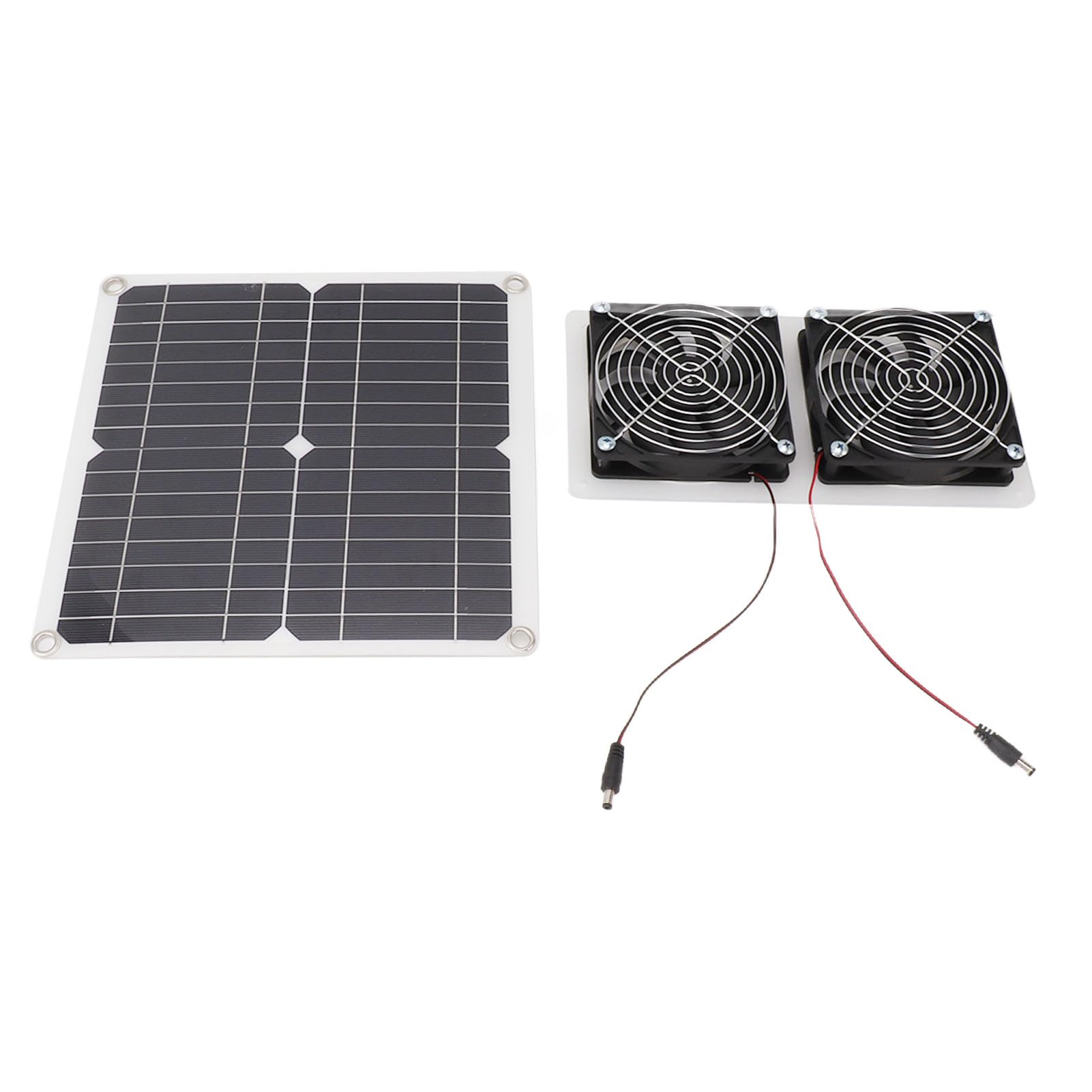 Solarpanel-Ventilator-Set, 15 W, Doppelventilator, Wetterfest, mit 130 Cm Verlängerungskabel für Kleines Hühnerstall-Gewächshaus Im Freien