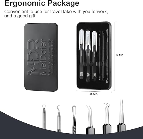 Miniatura 2 de Juego de herramientas de extracción y extracción de espinillas y acné de acero inoxidable, elimina rápida y de forma segura el acné, puntos negros,