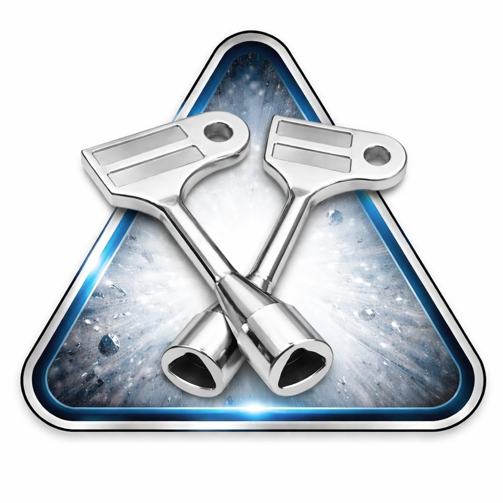 Triangular Elevator Door Service Key Universal Lift Access Tool Durable Steel Triangle Socket Key Ergonomic Grip Multipurpose Panel Lock Key for Electrical Cabinets Elevators Silver Finish-image-26