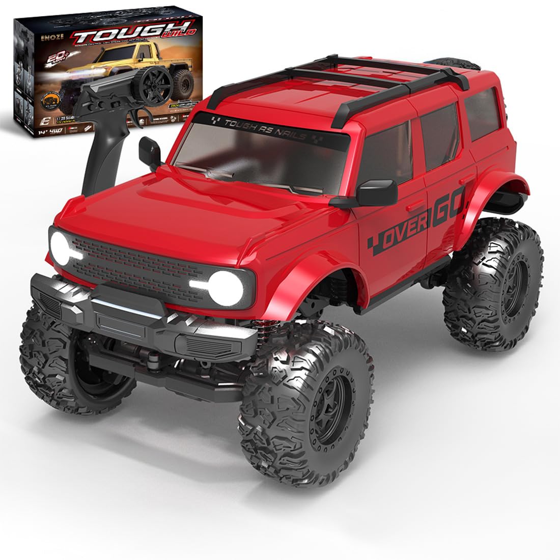RC Rock Crawler 1:20 4WD fuoristrada Drift Car 2,4G auto fuoristrada telecomandata con illuminazione a LED, 2 batterie e USB auto da corsa per adulti