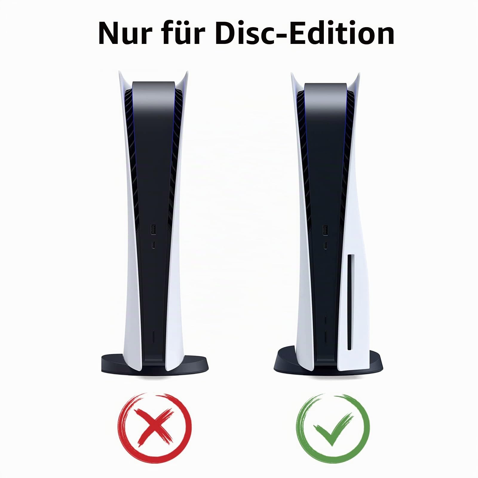 PS5 Frontplatten Staubschutz Konsole Skins Case Shell Panels für Disc Edition, Playstation 5 Zubehör Frontplatte Schutzhülle platte für Sony PS 5 staubdicht kratzfest (CD Rot)