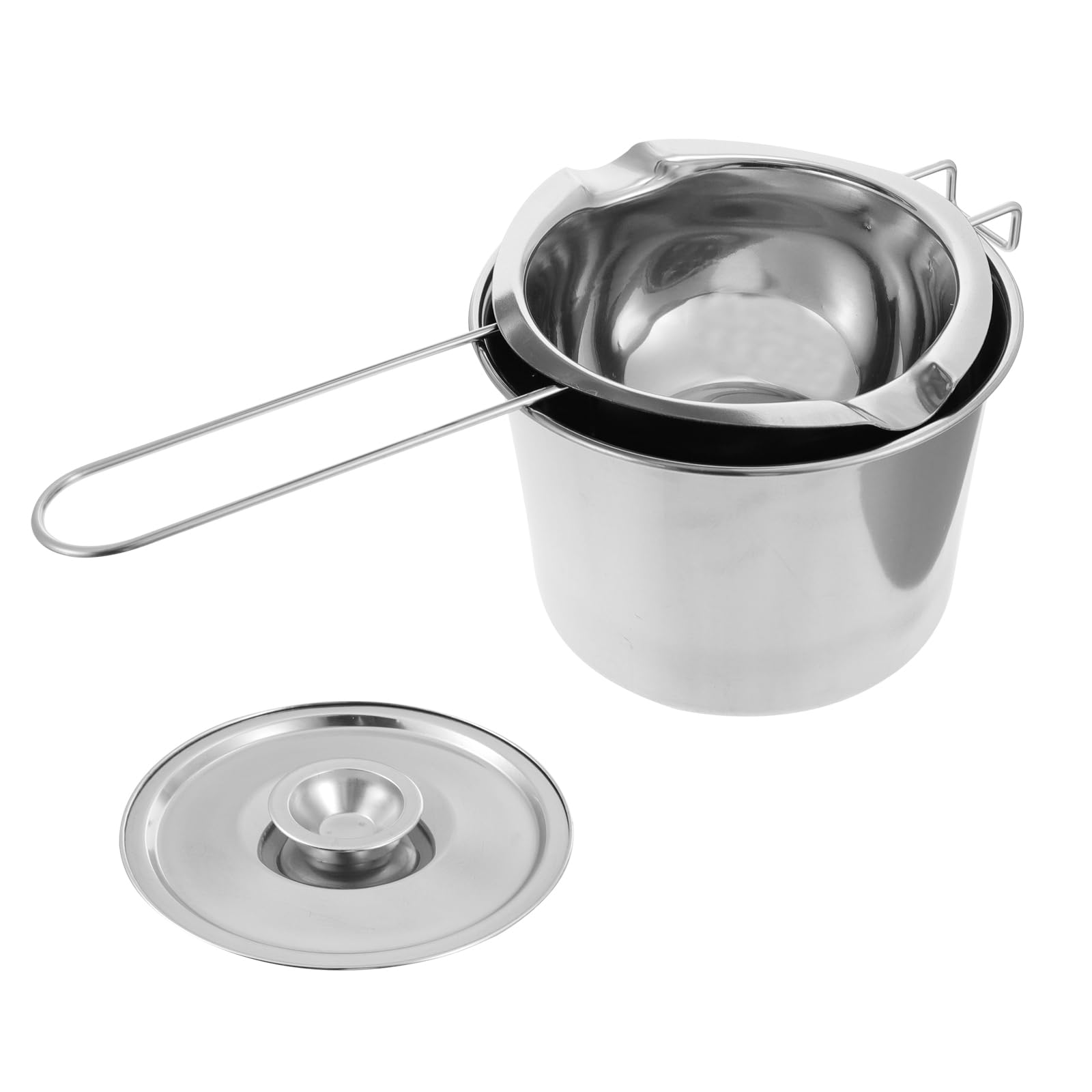 HANABASS Double Boiler Pot Set Chocolate Melting Pot 201 Stainless Steel Pot with Lid, Double Boiler for Candle Making, Chocolate Melting