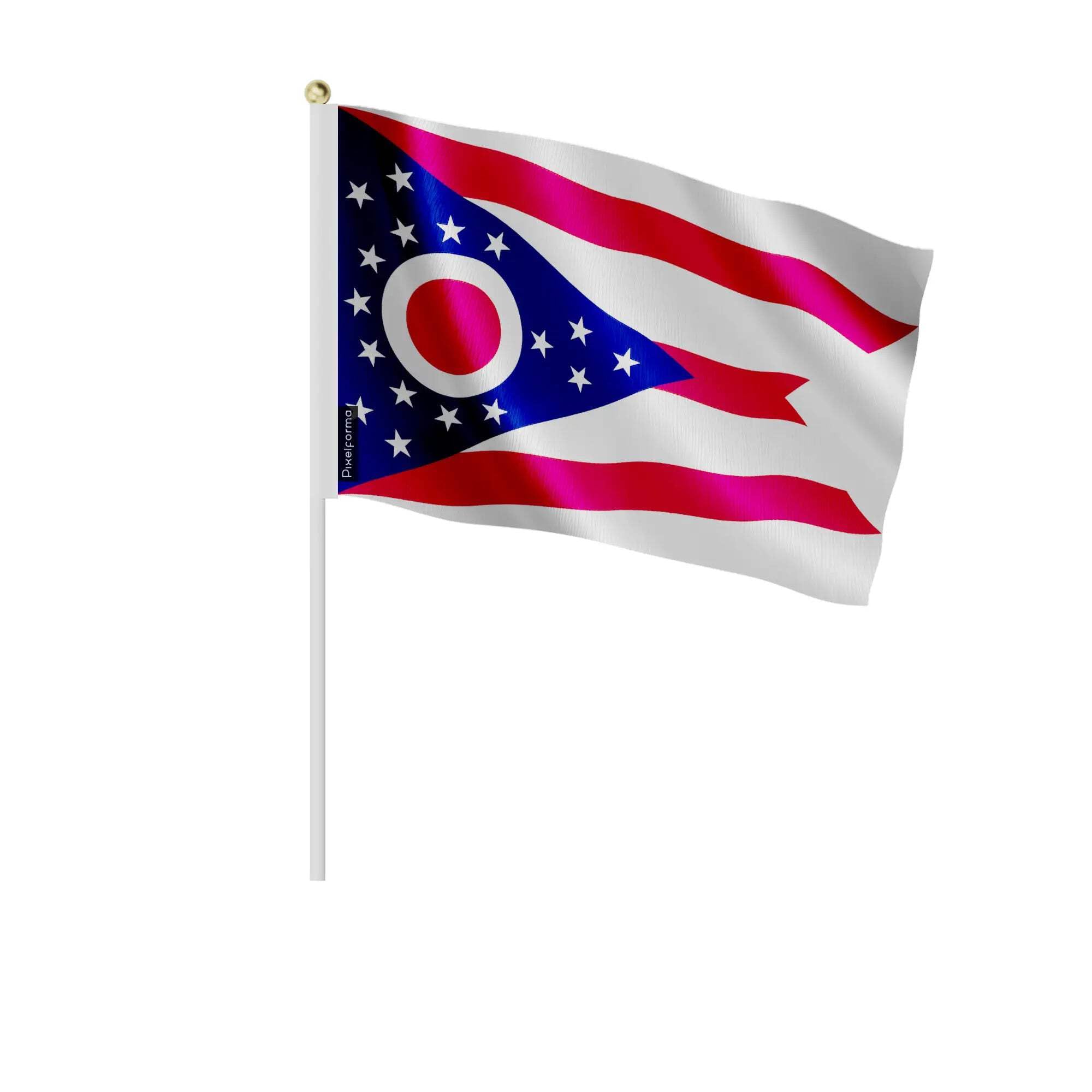 Mini drapeau Ohio petit format 14x21cm fanion de défilé américain