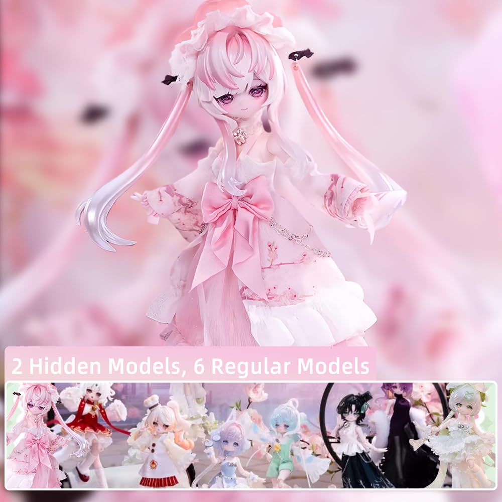 niannyyhouse 1/8 BJD Blind Box Figurki, Ball Jointed Doll z ubraniem, seria Fortune elf, kolekcjonerska figurka akcji (6 sztuk)