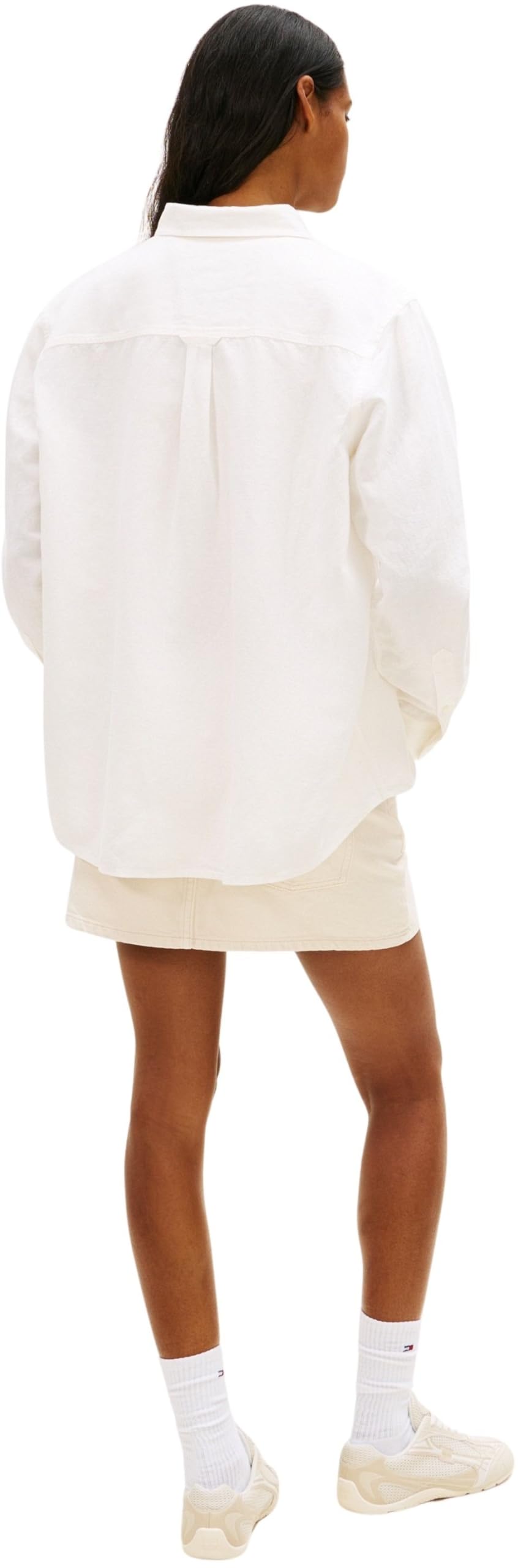 Tommy Jeans Tjw RLX Linen Shirt Dw0dw20292 Camisa L/S Mujer (Pack de 1)