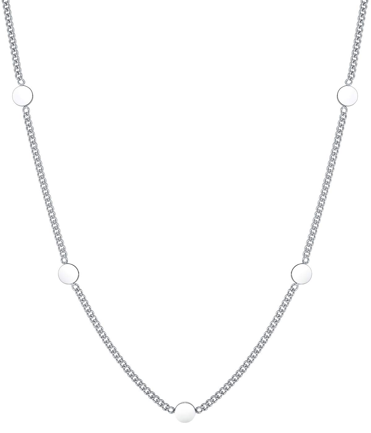 Happiness Boutique Collana Circolare Color Argento | Collana con Pendenti a Disco Design Geometrico : Happiness Boutique