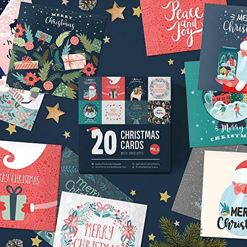 Charity Christmas Cards 2022 Pack of 20 | Eco Friendly | Plastic Free | Made in The UK | Pack of Christmas Cards