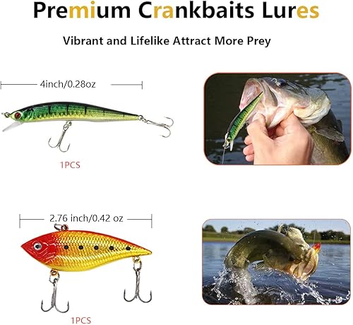 Miniatura 3 de Kit de señuelos de pesca, incluyendo cebos, anzuelos, palas, lombrices, plomos, ganchos, caja de aparejos y más equipo de pesca para truchas