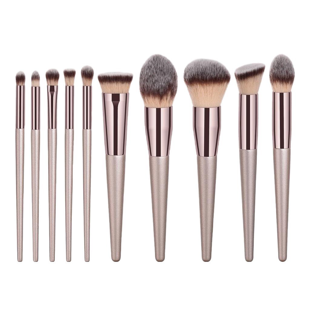 Set di 5 pennelli professionali per trucco, ombretto, fondotinta, cosmetici, 10 pezzi