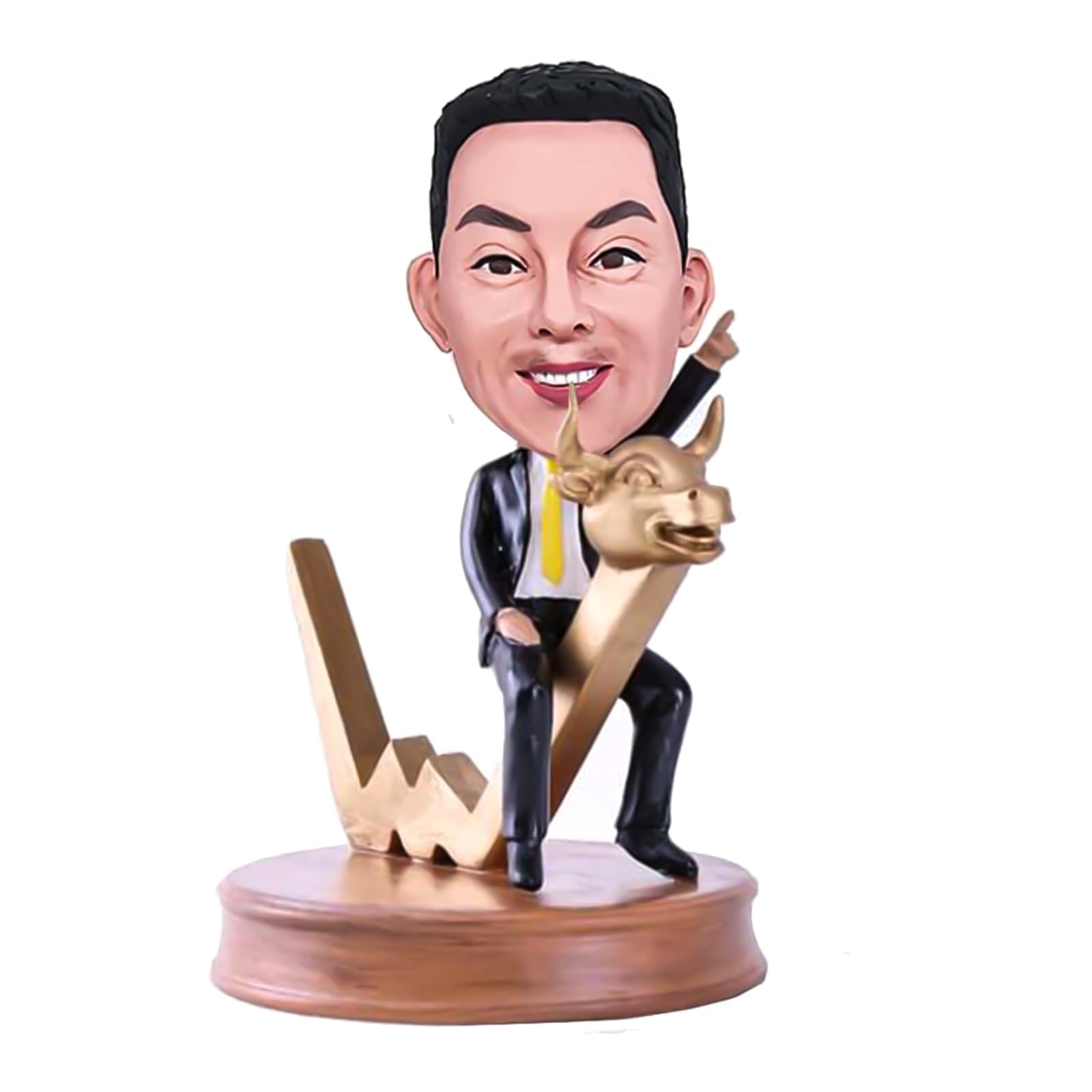mydedor Custom Bobble-Heads Figurine Customized Doll, Male Securities Manager Custom Bobble Head, Bobble Head Figures Handmade Personalized Sculpture Gift for Man