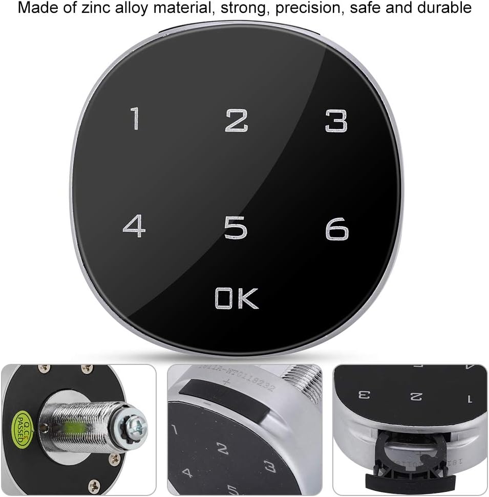 Digital Electronic Coded Lock, Touch Screen Password Lock for Cabinet Mailbox File Sauna Drawer School Lockers Easy to Install