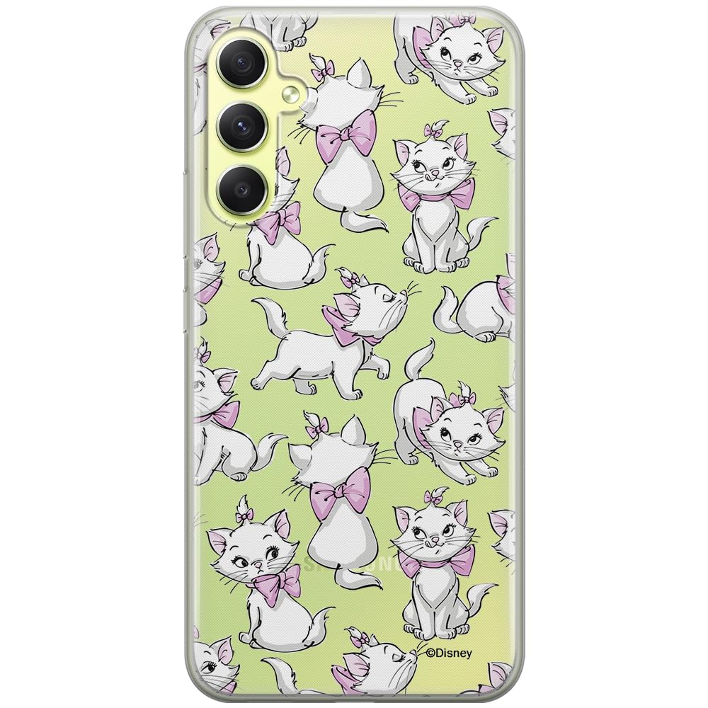 ERT GROUP mobile phone case for Samsung A34 5G original and officially Licensed Disney pattern Marie 003 optimally adapted to the shape of the mobile phone, partially transparent