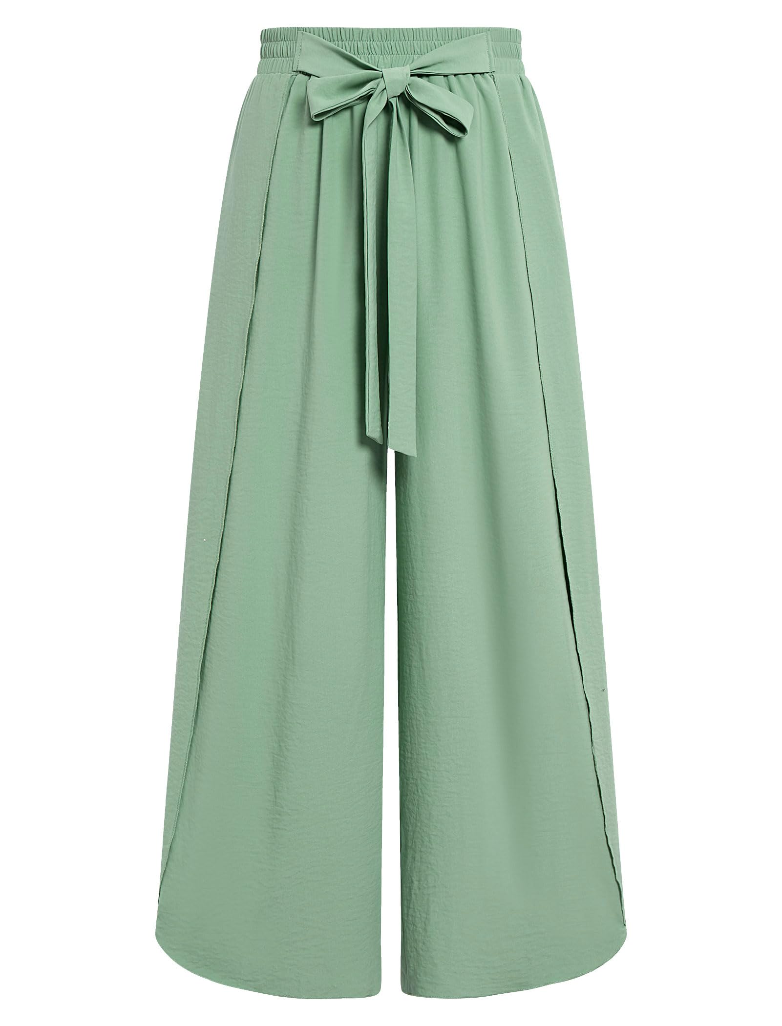 Palazzo Hose Damen Sommer High Waist - Elegante Luftige Stoffhose Mit Weitem Bein Und Elastischem Bund Für Urlaub Strand Freizeit