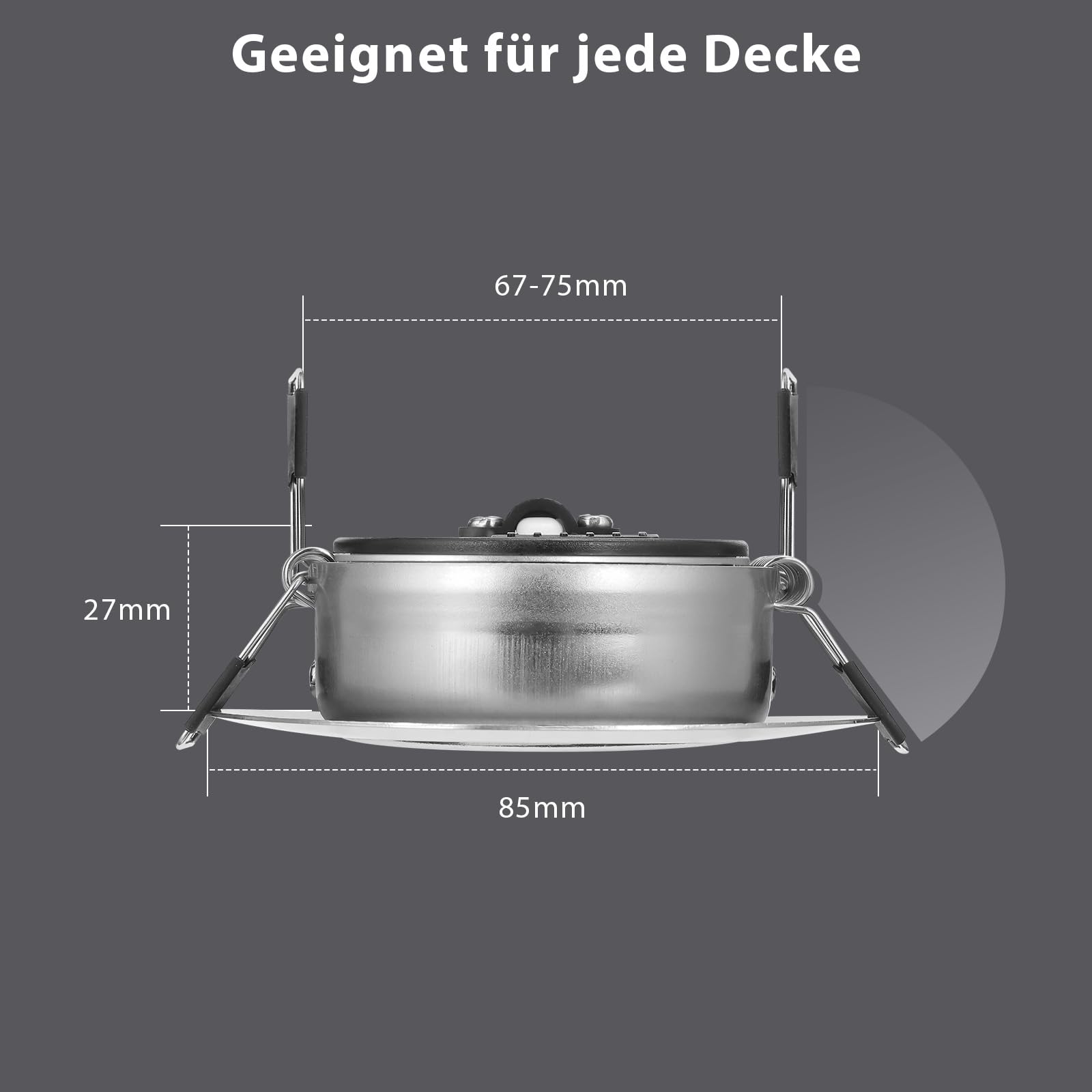 LED Einbaustrahler Dimmbar LED Spots 230v 5W Schwenkbar Bad Einbauleuchten IP44 Deckenspots Warmweiß 3000K Neutralweiß 4000K Kaltweiß 6000K für Wohnzimmer,Badezimmer,Küche 6er Set