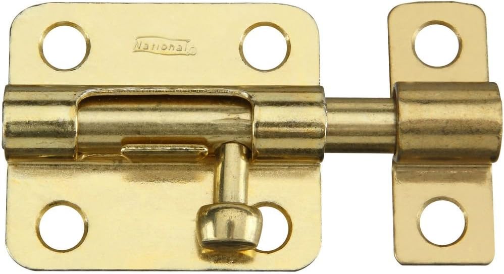 National Hardware 2-1/2" Brass Barrel Bolt V834 N151-480 - Durable Weatherproof Security for Doors, Cabinets & Gates
