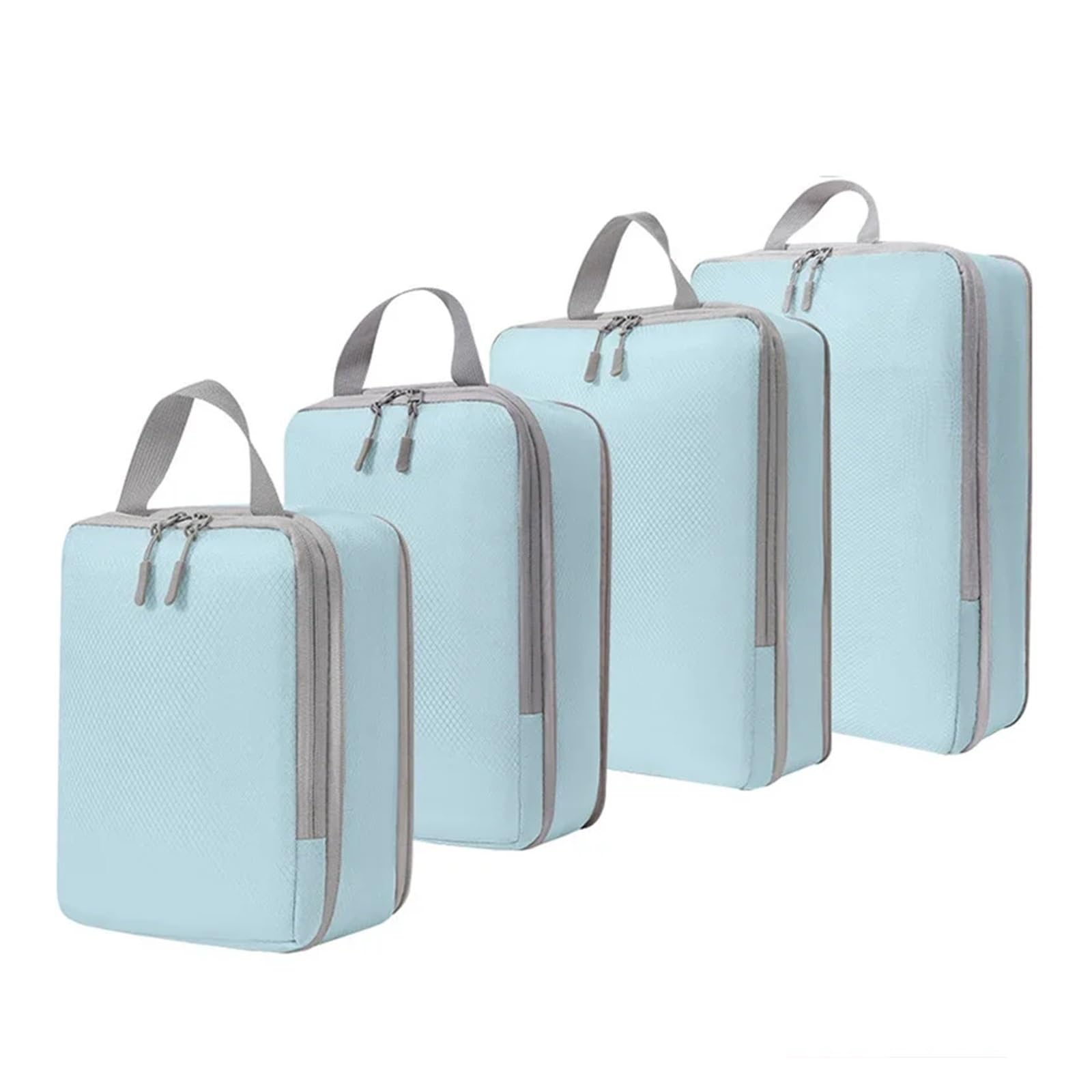 Packwürfel Set/4-teilig Tragbare Reise-Kompressions-Packwürfel-Tasche Wasserdichte Organizer-Taschen Koffer-Kleider-Organizer Handtasche(Blue)